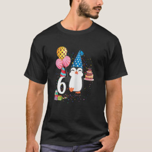 Penguin Birthday 6 Years Old Penguin 6th Birthday T-Shirt