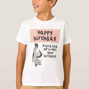 Penguin Birthday Artwork Cute Antarctic Bird Illus T-Shirt
