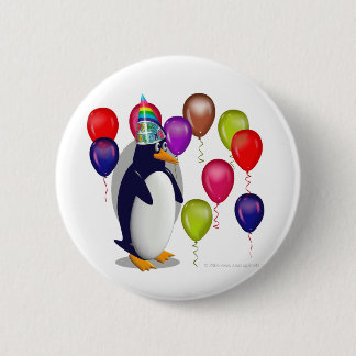 Penguin Birthday Party 6 Cm Round Badge