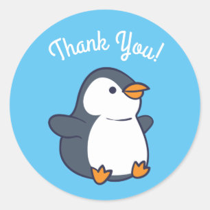 Penguin Birthday Party Classic Round Sticker
