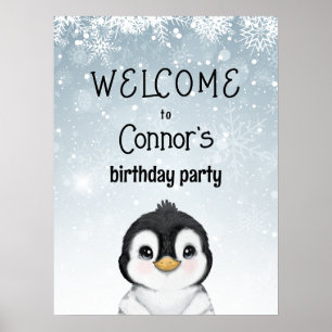 Penguin Birthday Welcome Sign