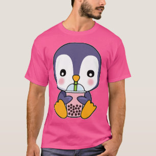Penguin Boba Bubble Milk Tea Kawaii Cute Animal Lo T-Shirt
