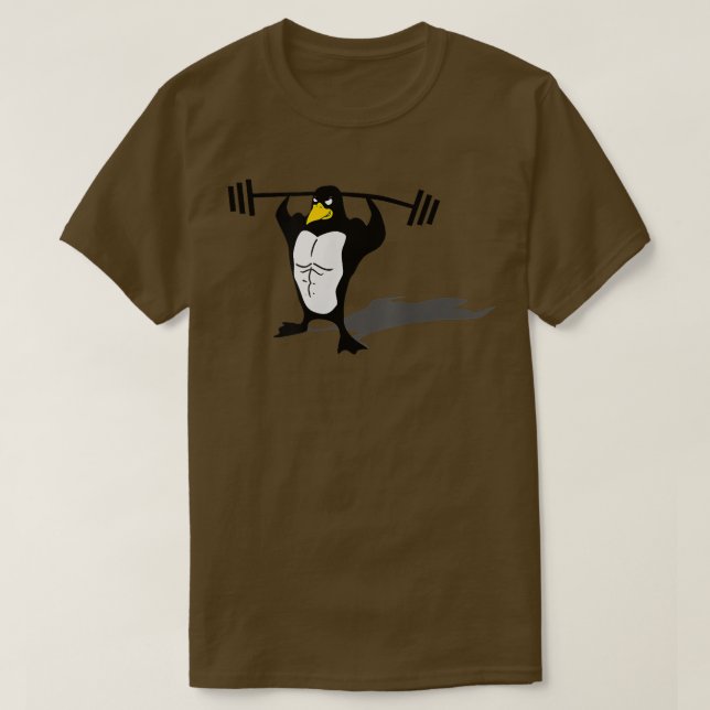 Penguin   Bodybuilding Workout Diet, Pumping Iron  T-Shirt (Design Front)