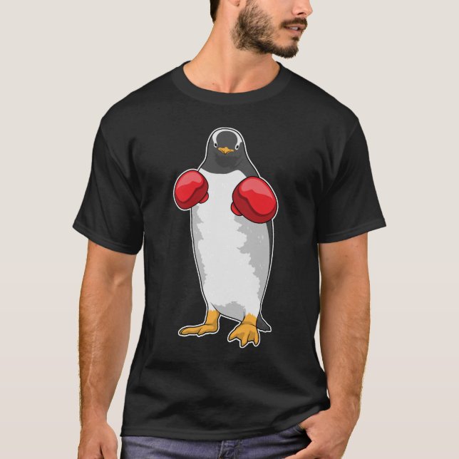 Penguin Boxer Boxing gloves T-Shirt (Front)