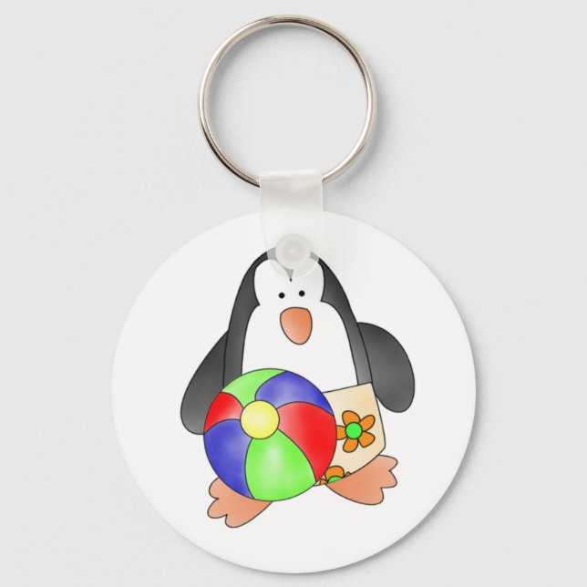 Penguin Boys Swim Keychain (Front)