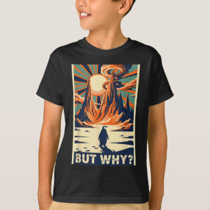 Penguin but why meme head towards the mountains T-Shirt