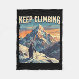 Penguin but why meme mountain climbing fleece blanket