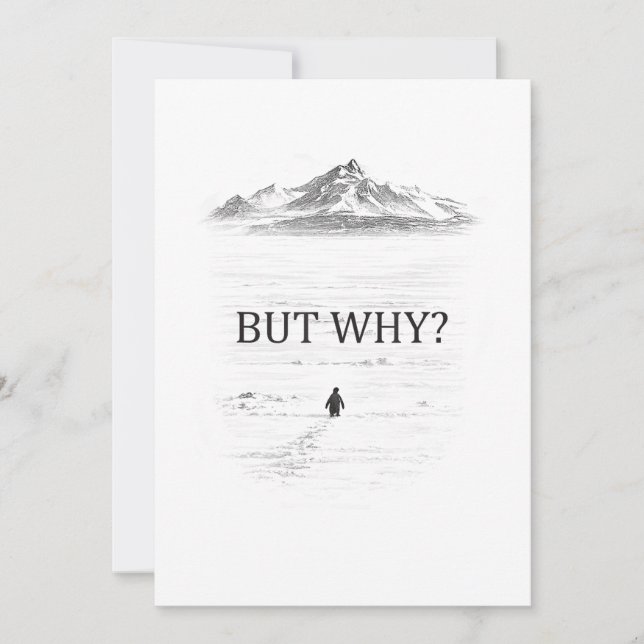Penguin But Why Mountains  Invitation (Front)