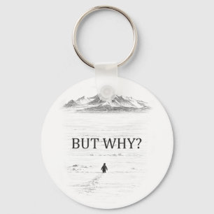 Penguin But Why Mountains  Key Ring