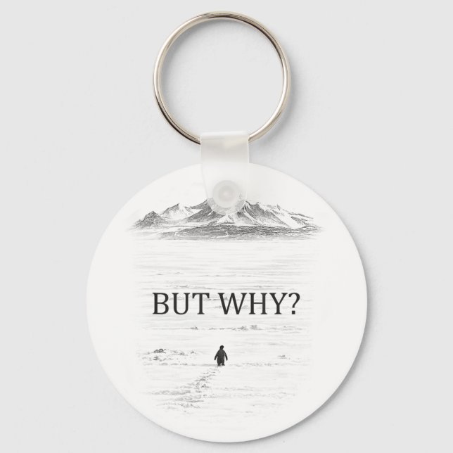 Penguin But Why Mountains  Key Ring (Front)