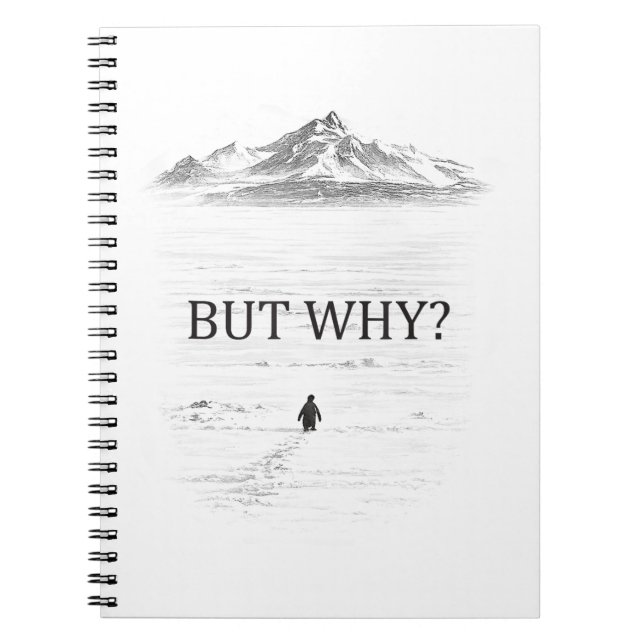 Penguin But Why Mountains  Notebook (Front)