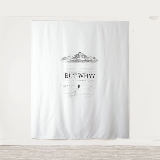 Penguin But Why Mountains  Tapestry (Front)