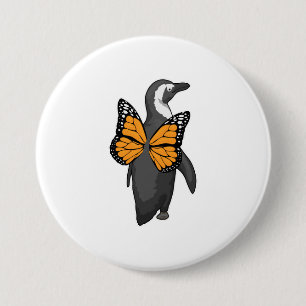 Penguin Butterfly wings 7.5 Cm Round Badge