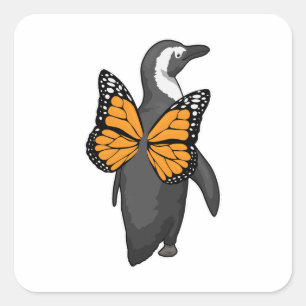 Penguin Butterfly wings Square Sticker