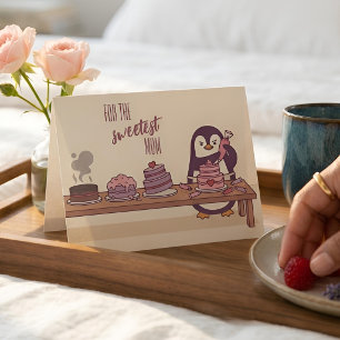 Penguin Cake Decorator   Sweetest Mum Holiday Card