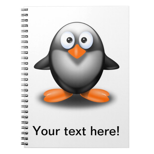 penguin cartoon spiral notebook (Front)