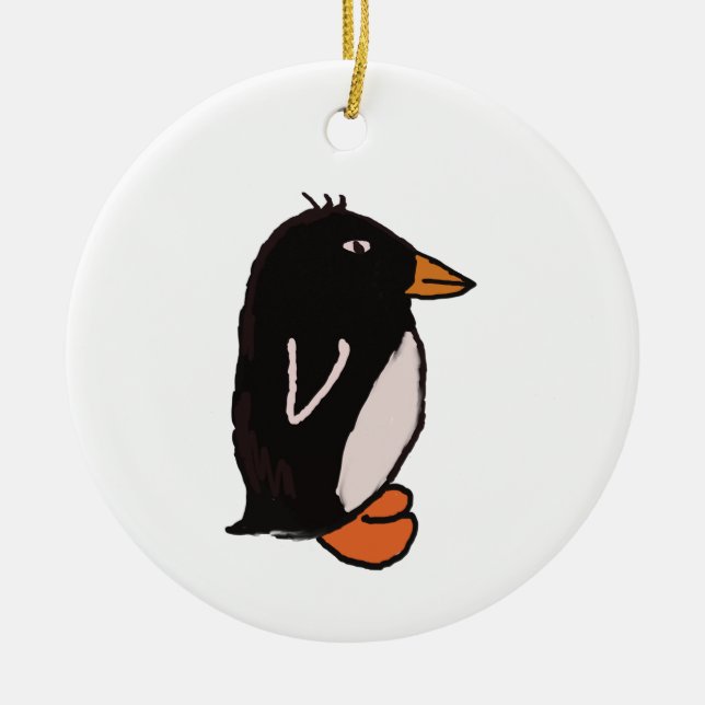 Penguin Ceramic Tree Decoration (Front)