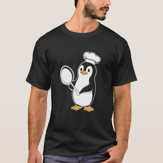 Penguin Chef With Pan Culinary Adventures T-Shirt (Front)