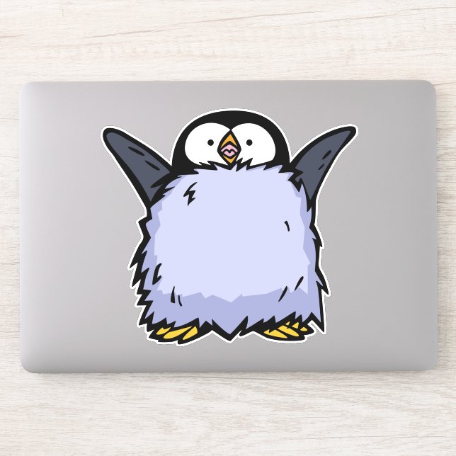 Penguin Chick Happy Die-cut Sticker (Computer)