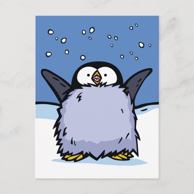 Penguin Chick Happy Post Card (Front)