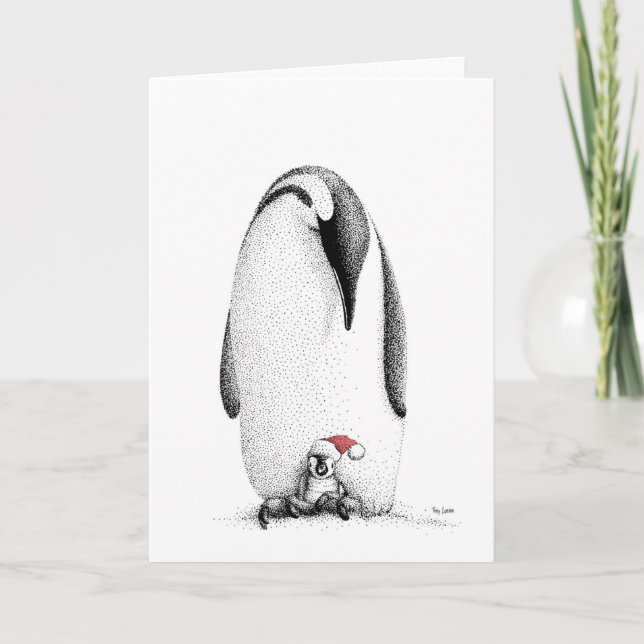 Penguin Chick in a Santa Hat Holiday Card (Front)