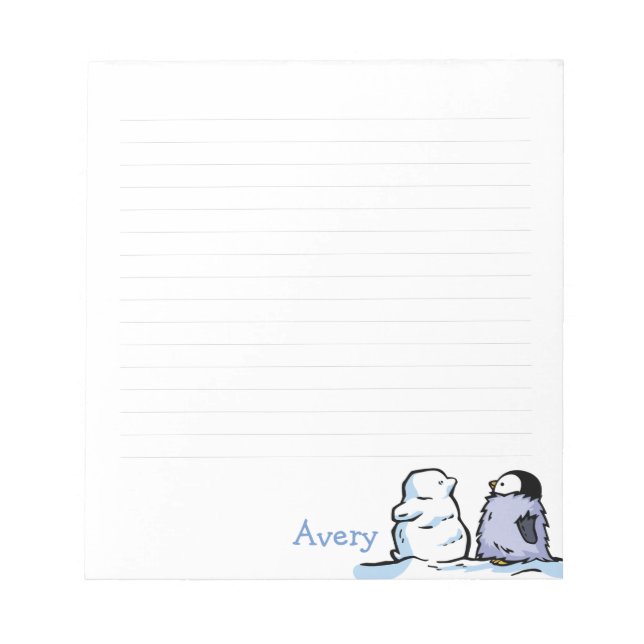 Penguin Chick Snow Note Pad (Front)