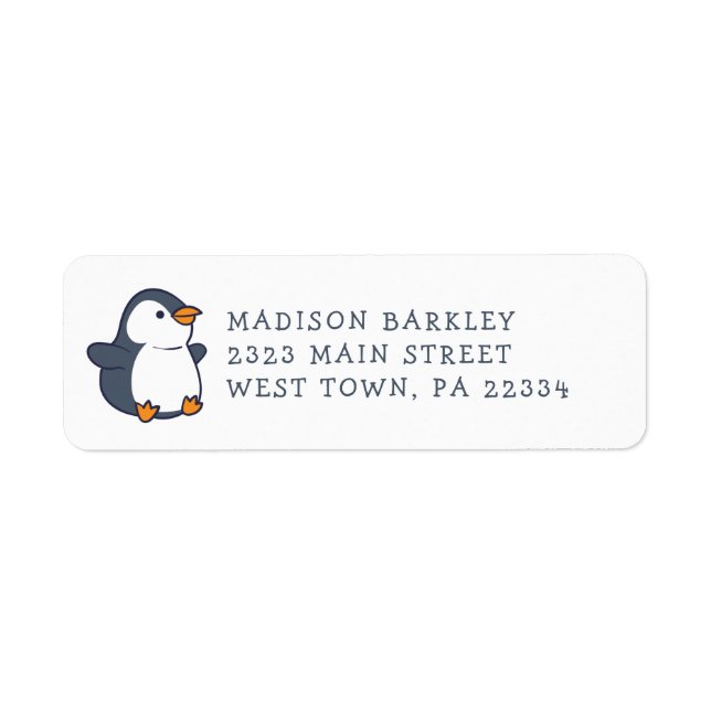 Penguin Children's Adorable Return Address Label (Front)