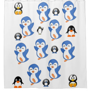 Penguin children's shower curtain