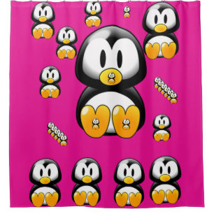 Penguin children's shower curtain