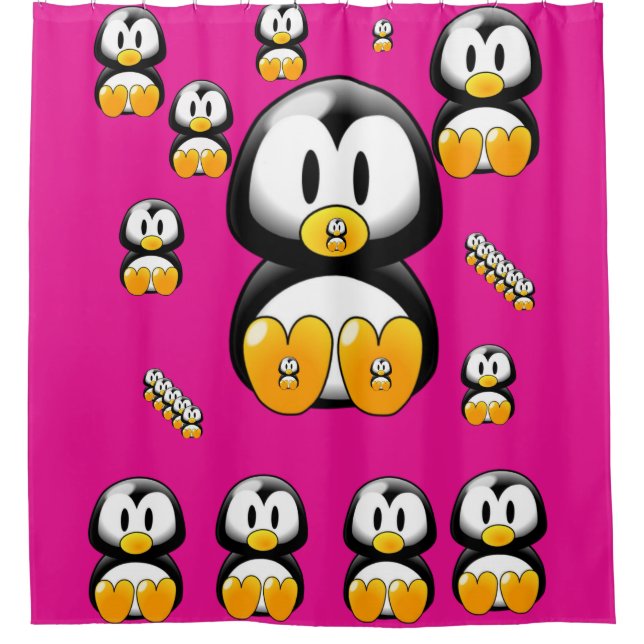 Penguin children's shower curtain (Front)