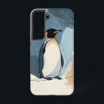 Penguin Chill Peaks Phone Case<br><div class="desc">A solitary penguin stands atop icy peaks in a clean,  peaceful illustration—perfect for those who adore winter wildlife with a playful vibe.</div>