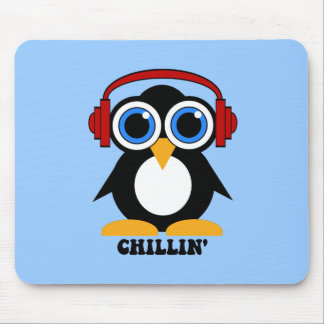 penguin chillin mouse pad