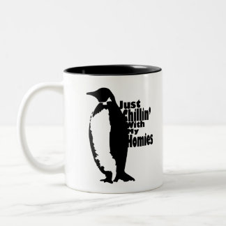 Penguin "Chillin' With My Homies" Two-Tone Coffee Mug