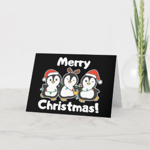 Penguin Christmas Animals Cute Penguins Holiday Ca Card