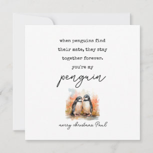 Penguin Christmas Card Husband Wife