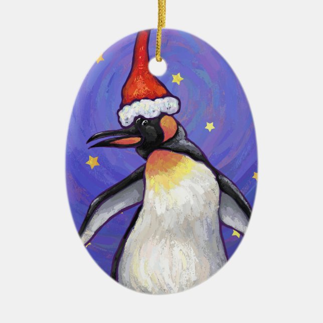 Penguin Christmas Ceramic Tree Decoration (Front)