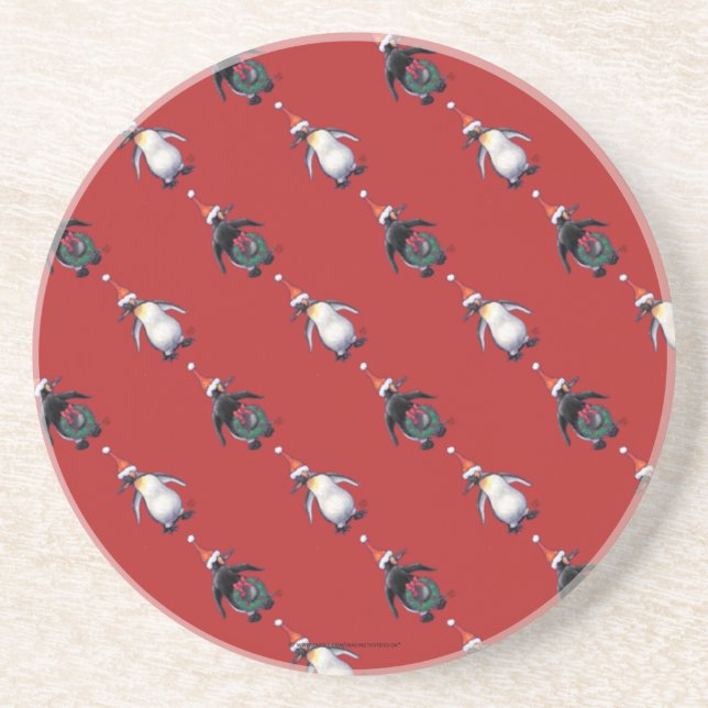 Penguin Christmas Coaster (Front)
