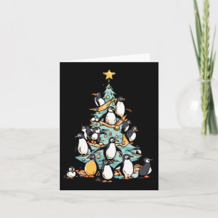 Penguin Christmas Day Ice Bird Animal Santa Claus  Card