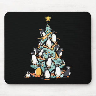 Penguin Christmas Day Ice Bird Animal Santa Claus  Mouse Pad