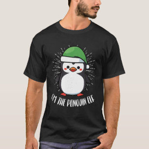 Penguin Christmas Day Ice Bird Animal Santa Claus T-Shirt
