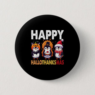 Penguin Christmas Halloween Costume Happy Hallotha 6 Cm Round Badge