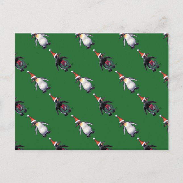Penguin Christmas Holiday Postcard (Front)