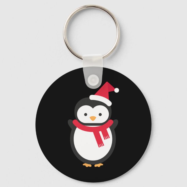 Penguin Christmas  Key Ring (Front)