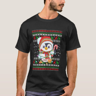 Penguin Christmas Lights Santa Hat Ugly Christmas T-Shirt