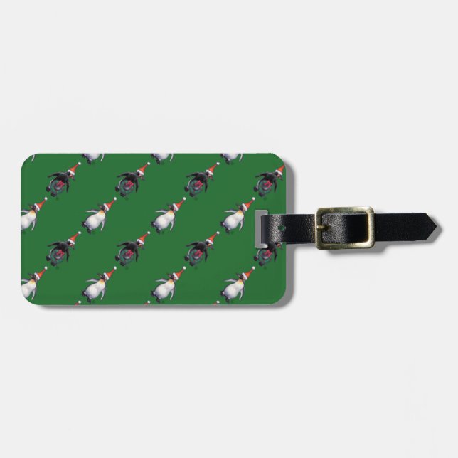 Penguin Christmas Luggage Tag (Front Horizontal)