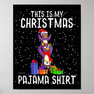 Penguin Christmas Pajama Shirt Penguin Lover Gift Poster