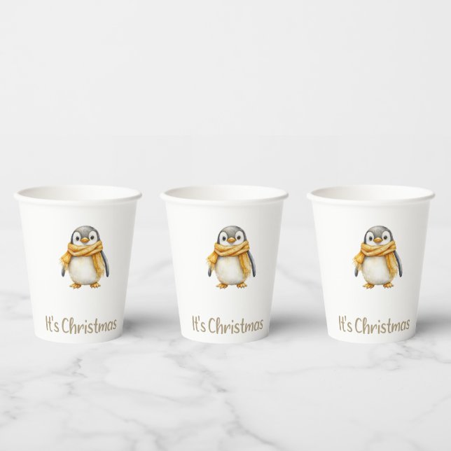 Penguin Christmas  Paper Cups (Multi)