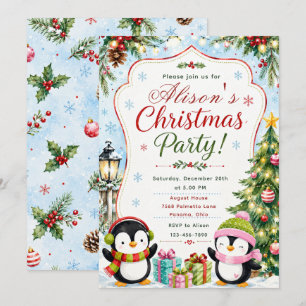 Penguin Christmas Party Invitation
