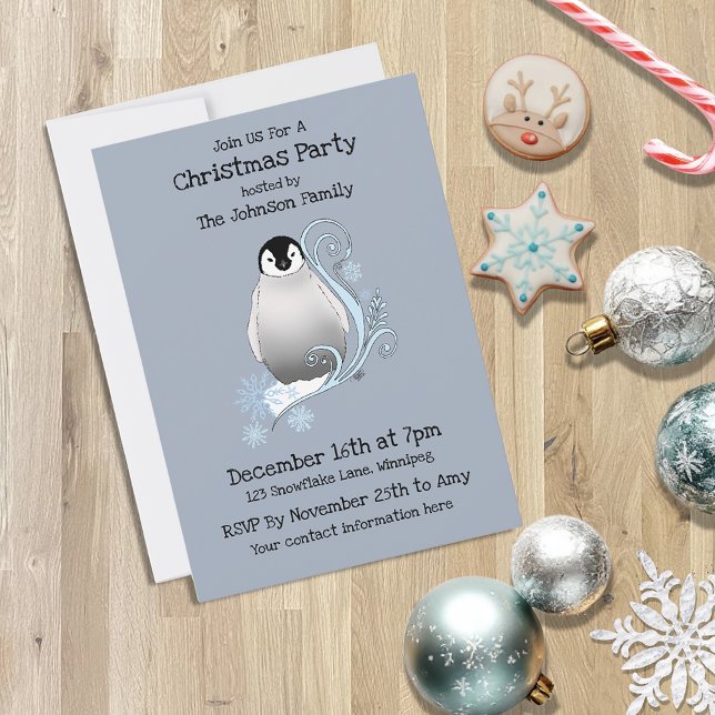 Penguin Christmas Party Invitation (Creator Uploaded)