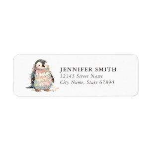 Penguin Christmas Return Address Labels